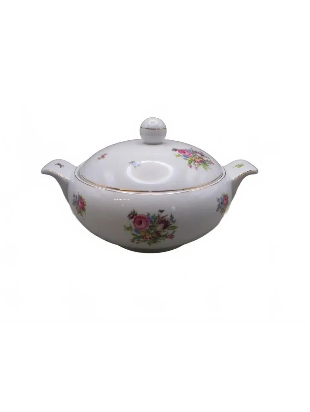 VGT Epiag Czechoslovakia Floral Porcelain Lidded Tureen / Vegetable Bowl